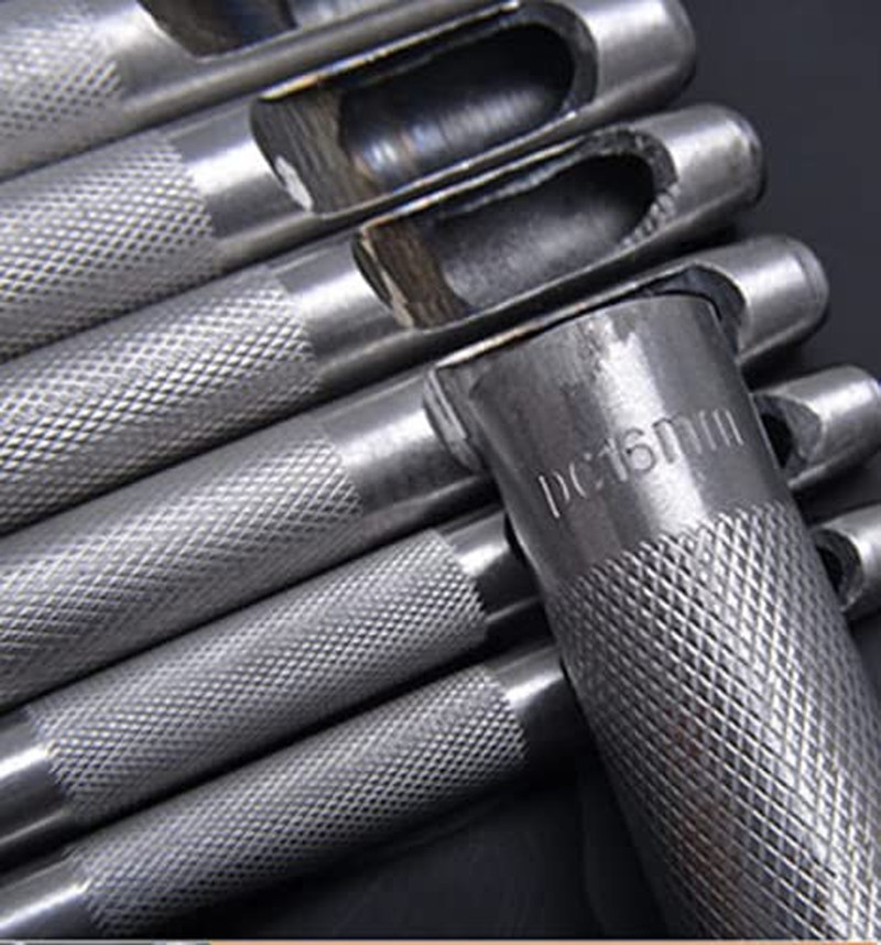 Harden Pro Hollow Hole Punch Set - 12 Piece Heavy Duty CRV Steel Punch Tool - Zi