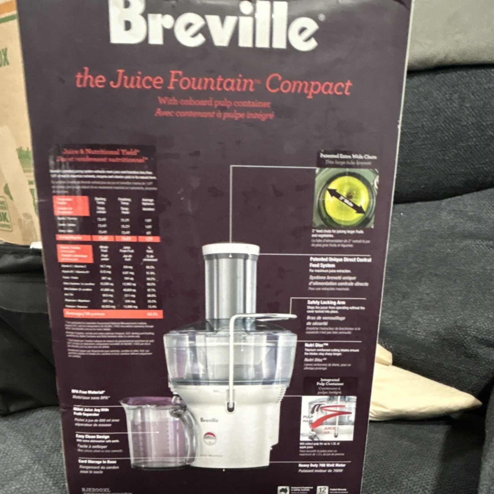 Breville BJE200XL Juice Fountain Compact Centrifugal Juicer 