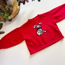 Vintage Royal Deb Made in USA Red Dalmatian Dog Boxy Sweatshirt | Size 5