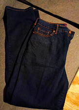GLORIA VANDERBILT Women's Straight Jeans Size 8R Blue Dark Wash Denim Mid Rise