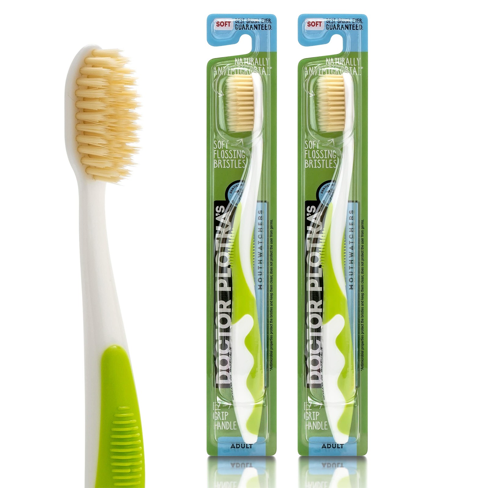 MOUTHWATCHERS Soft Flossing Manual Toothbrush for Adults 2 P