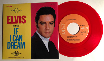 Elvis Presley / If I Can Dream & Edge Of Reality / RCA Red Vinyl 45 w PS / Mint