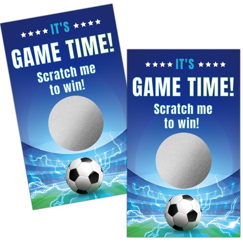 50 Pack It's Time Soccer Theme Scratch Off, Football Scratch Card for Baby Sh...