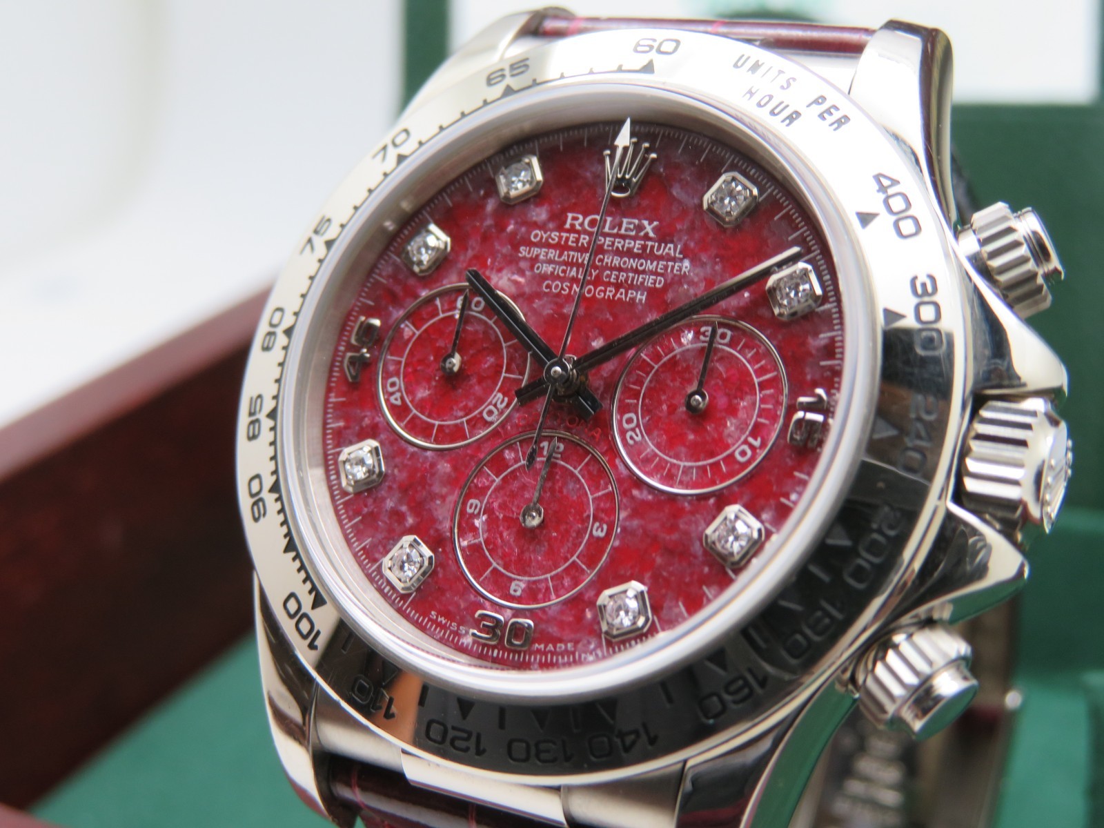 1998 Rolex Daytona 16519 Zenith Grossular Rubellite Dia. Dial Full Set Serviced image 5