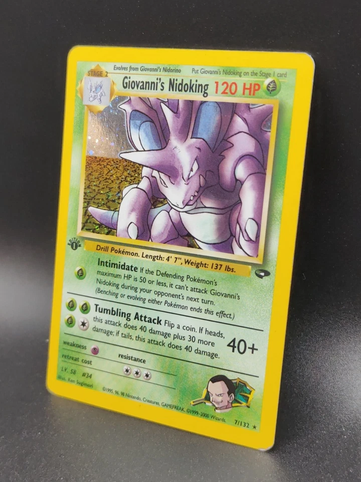Giovanni's Nidoking 7/132 Gym Challenge Holo {MP} - Image 2 of 4