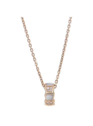 Bvlgari 18K Mother of Pearl & Diamond Serpenti Viper Pendant Necklace