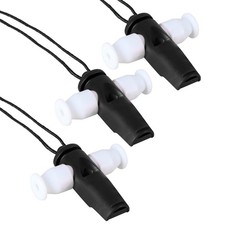 EASTROCK Samba Whistle Plastic with Nylon Neck latin percussion Black