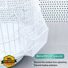 DECKALY White Bird Cage Seed Catcher Mesh Cover Guard