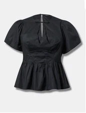 Torrid Peplum Sweetheart Top size 2 (2X 18-20) Puffed Short Sleeve