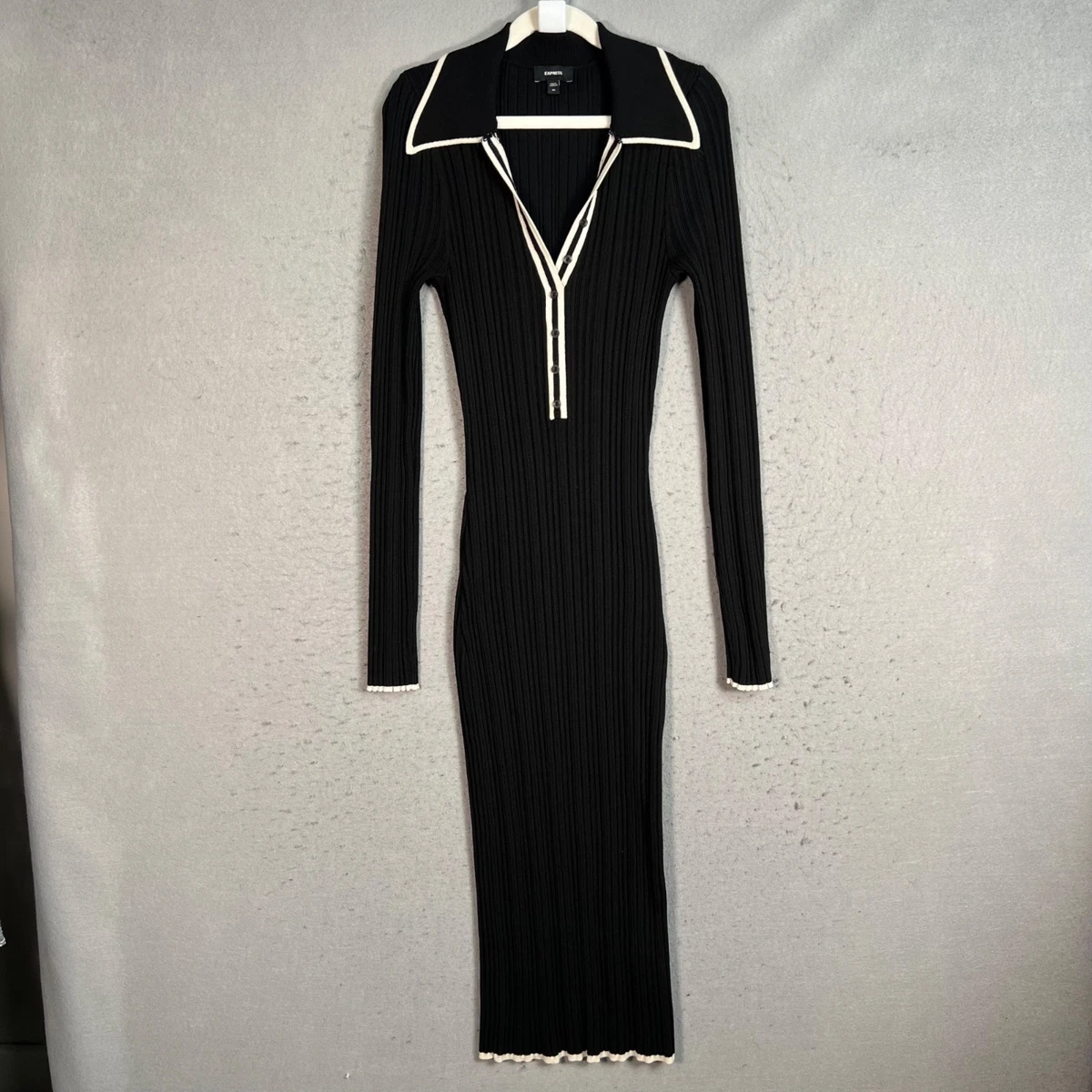 express black sweater dress Ruched Off-Shoulder Mesh-Sleeve Mermaid Maxi Dress - Black