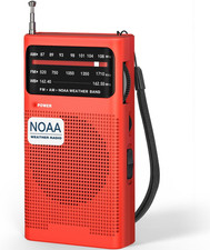 NOAA Weather Radio with Best Reception, AM FM Radio Portable with 2 AA Battery-O