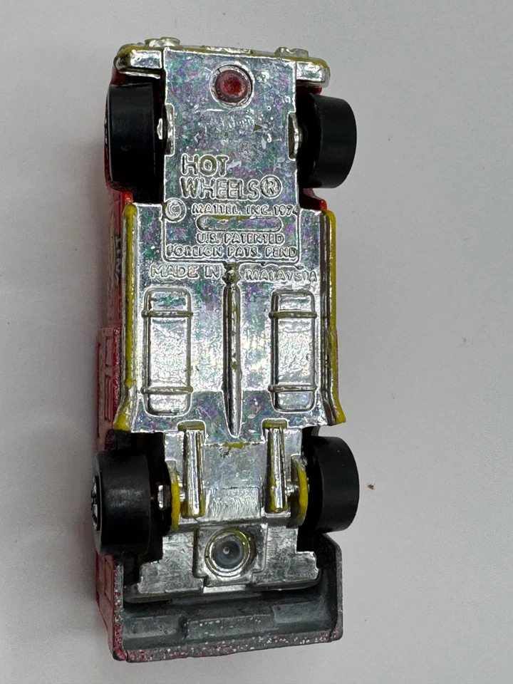 Camión de bomberos Hot Wheels Blackwalls 1974 unidad de rescate fundido a presión 1:64 vintage Foto 4 de 4