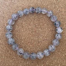 Super Seven Natural Stone Bracelet 8mm Healing Crystal Jewelry Used