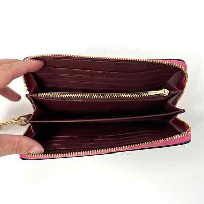 Coach Long Zip Around Wallet in Signature Canvas Light Khaki