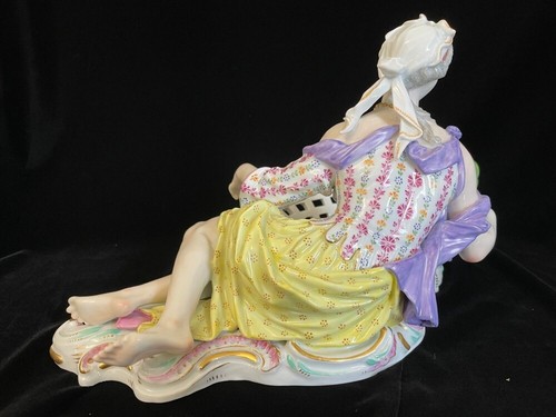 Meissen Große Figürliche Mandelschale mit Korb - Kaendler - 30 cm! - 19. Jhdt. - Bild 7 von 14