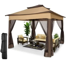 SANOPY 11 x 11 ft Outdoor Patio Gazebo with Ventilated Double Roof and net