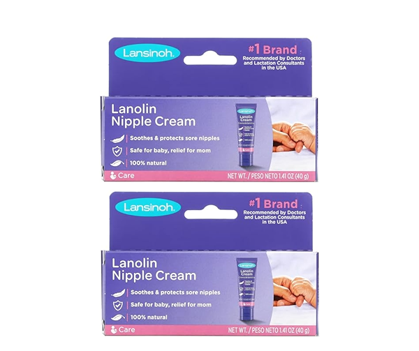 2 Pack Lansinoh Lanolin Nipple Cream for Breastfeeding Essentials 1.41 OZ 12/24+