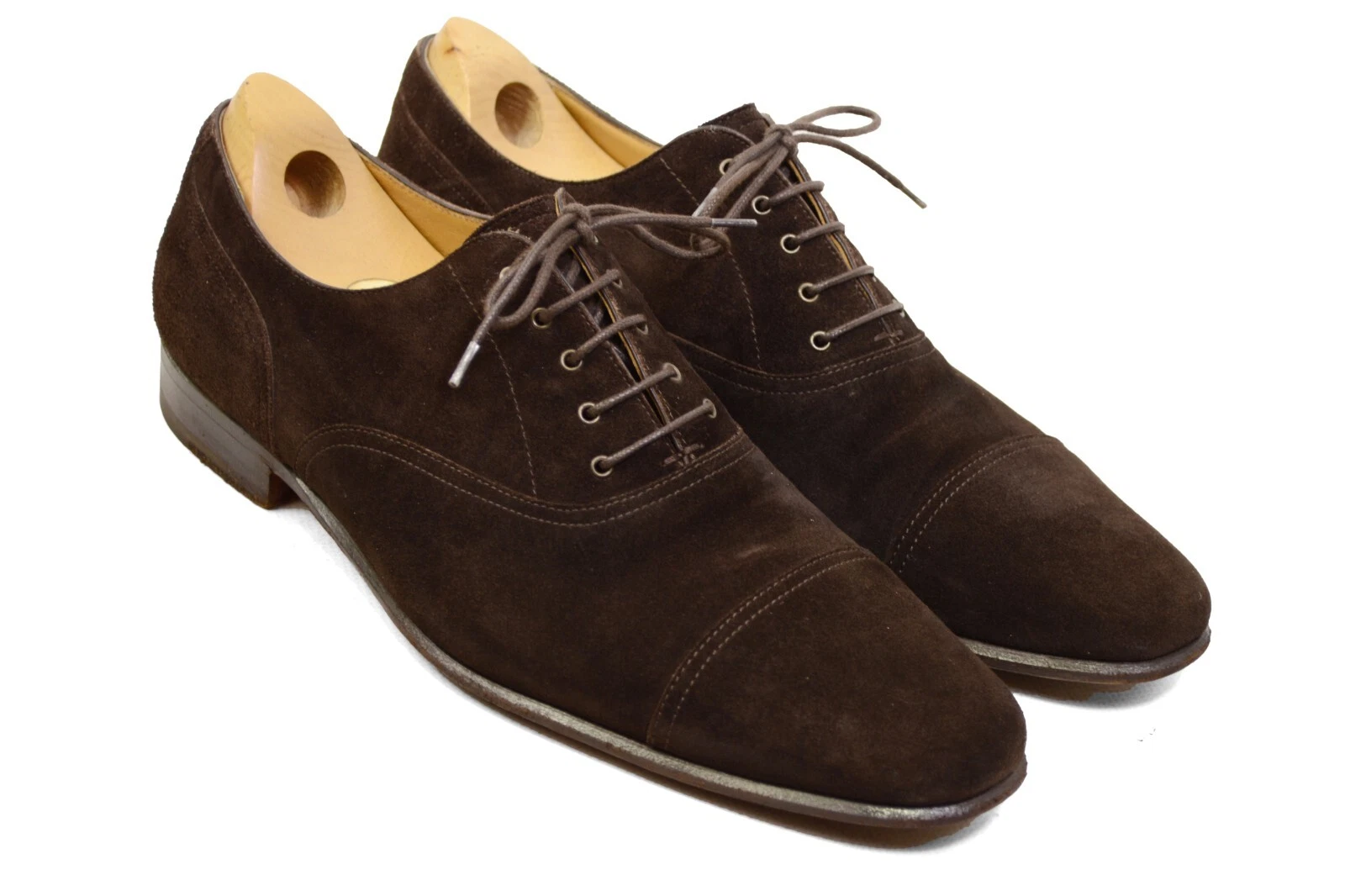 HERMÈS HERMES scarpe Oxford in pelle scamosciata con lacci 8 5 UK 42 5 9 5US da uomo brogues autentiche