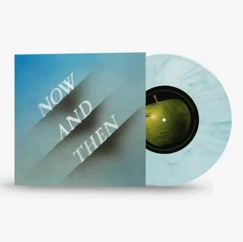 THE BEATLES - NOW AND THEN- 7" P/S SINGLE - BLUE / WHITE MARBLED VINYL - NEW