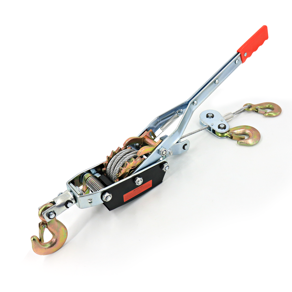 4 Ton Dual Gear Power Puller Heavy Duty 2 Hook Cable Puller Hand Winch ...
