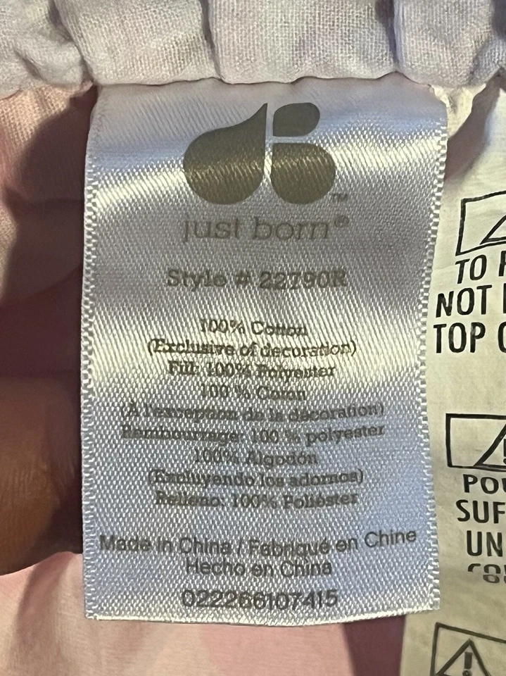 Edredón de cuna de mariposa hinchado rosa recién nacido con falda de cuna a juego  Foto 4 de 4