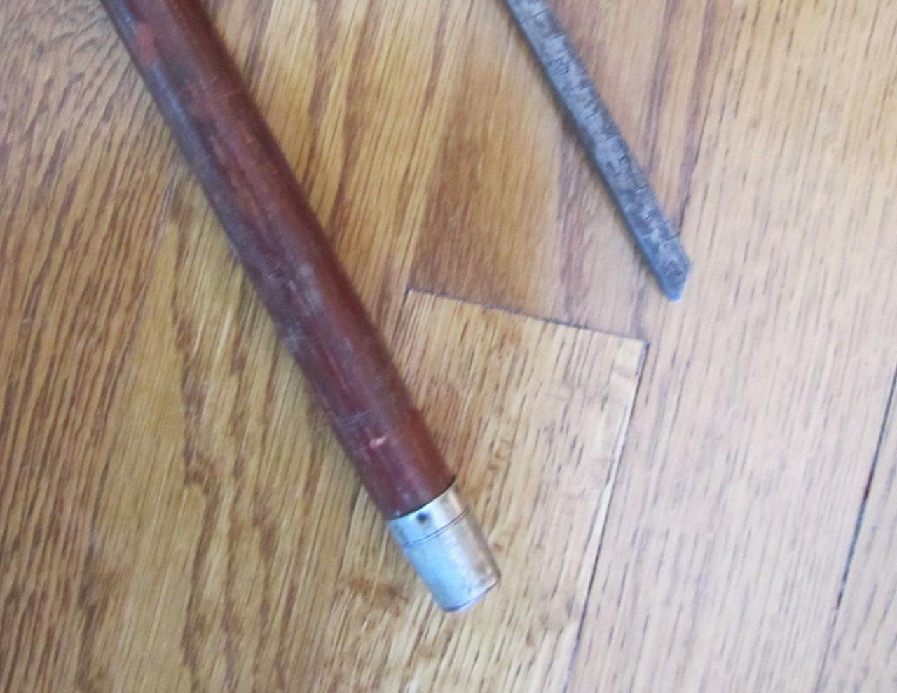 Antique Antler Handled Engraved Silver Cane Horse Measuring Stick in