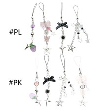 4Pcs Fashion Bowknot Star Pendant Phone Strap Portable Lanyard for Girls Women