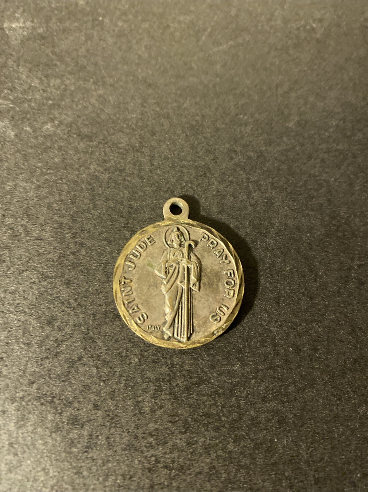 St Saint Jude Pray For Us Round Relic Pendant Medal Patron Of Hopeless ...