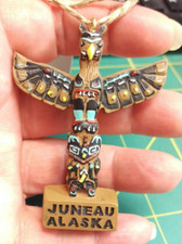 Alaska Ornament Polyresin Juneau Alaska Totem Pole Christmas Ornament on Jute