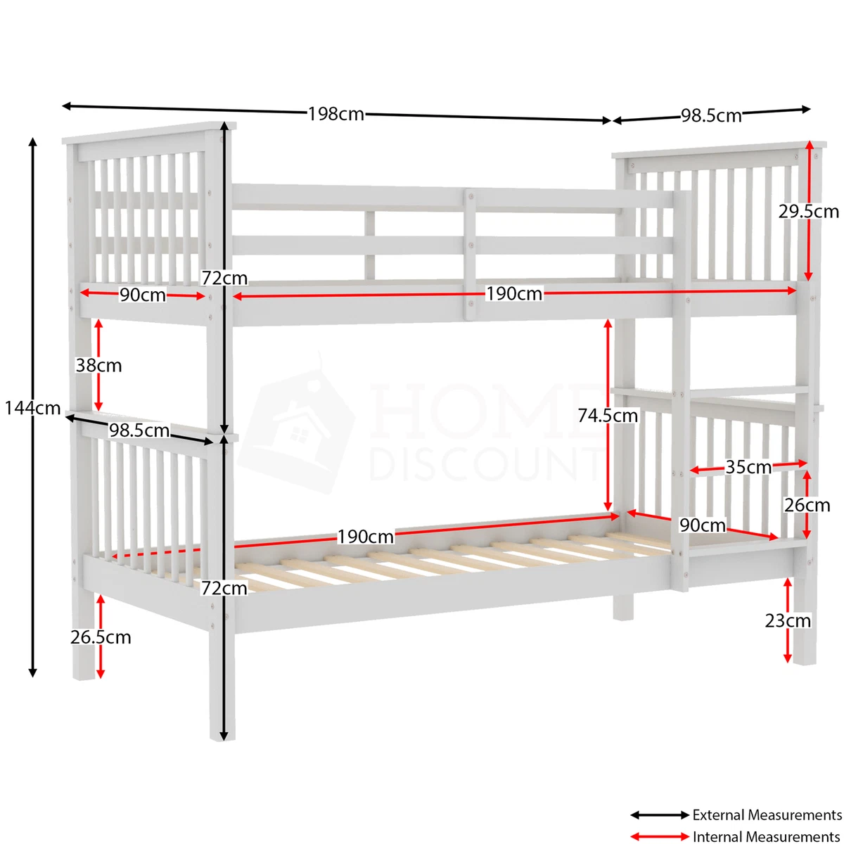 Standard size of single double deck bed deals