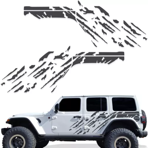 Graphic Mud Splash Stripe Car Stickers For Jeep Wrangler JL All Vinyl Decals - Picture 4 of 8