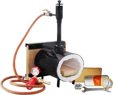 Blacksmith Knifemaking Gas Propane Forge Oval, 1 Burner Back Side Brick Door