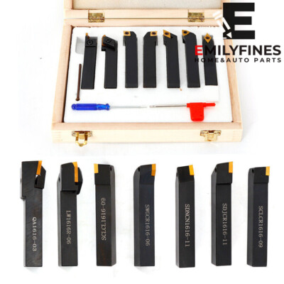 7-tlg 16mm CNC-Drehwerkzeug Drehmeißel/Drehstahl Set Drehmaschine Drehmeißelsatz