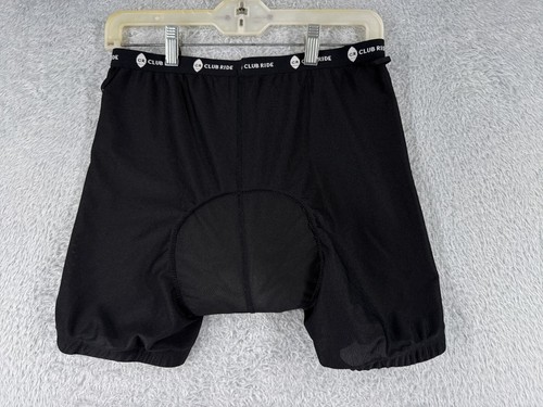Club Ride Cycling Shorts Adult Large Black Polyester Spandex Blend Chamois Liner - Picture 12 of 14