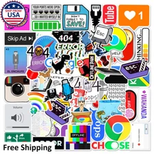 50PCS Tech Programming Software Dev Computer Social Media Stickers For Laptop