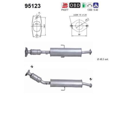AS 95123 Katalysator für Toyota Auris E15