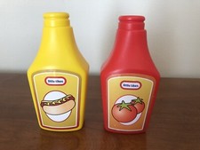 Vintage Little Tikes Pretend Food Ketchup Mustard 4.5