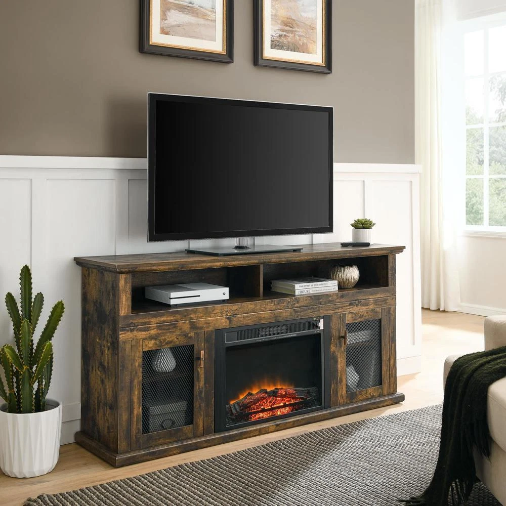Fireplace TV Stand Cabinet Media Console Table Electric for TVS Up To  65u0026#034; | eBay