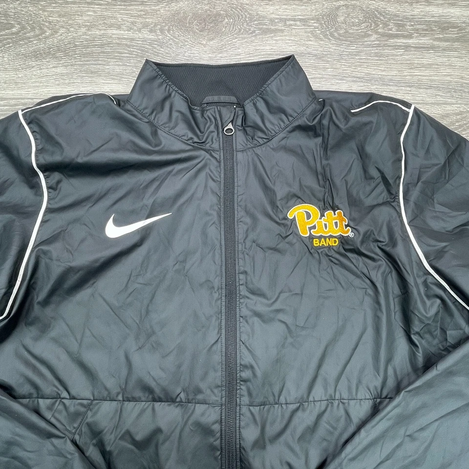 Nike Pitt Panthers Jacket Mens Large Black Windbreaker Swoosh Pittsburgh Band - Image 2 of 4