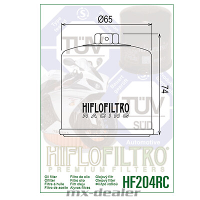 AUSLAUF - Hiflo Premium Ölfilter Typ HF 204 C | Honda