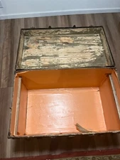 Antique Steamer Trunk , flat top, all latches work