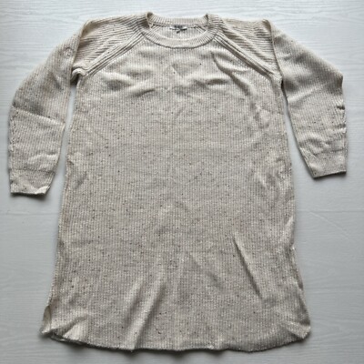 Madewell Curved Hem Sweater Dress Womens XLarge Wool Blend Chunky