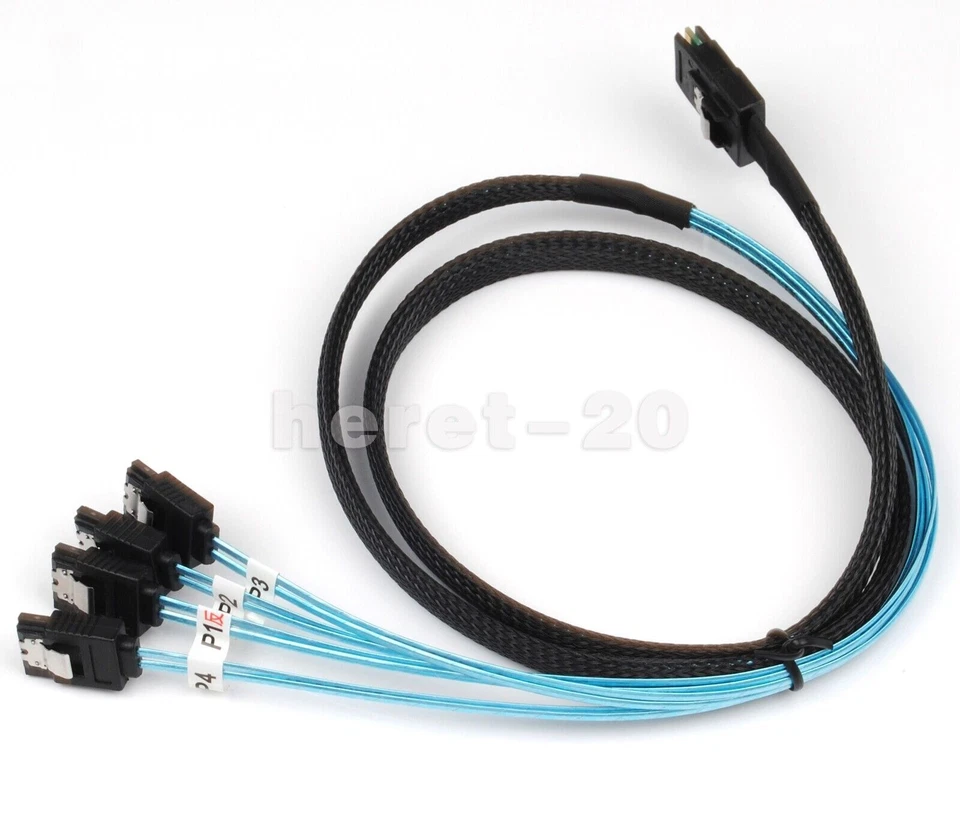 100cm SATA (Serial ATA) to Mini SAS SFF-8087 Reverse Breakout Cable - Image 3 of 4