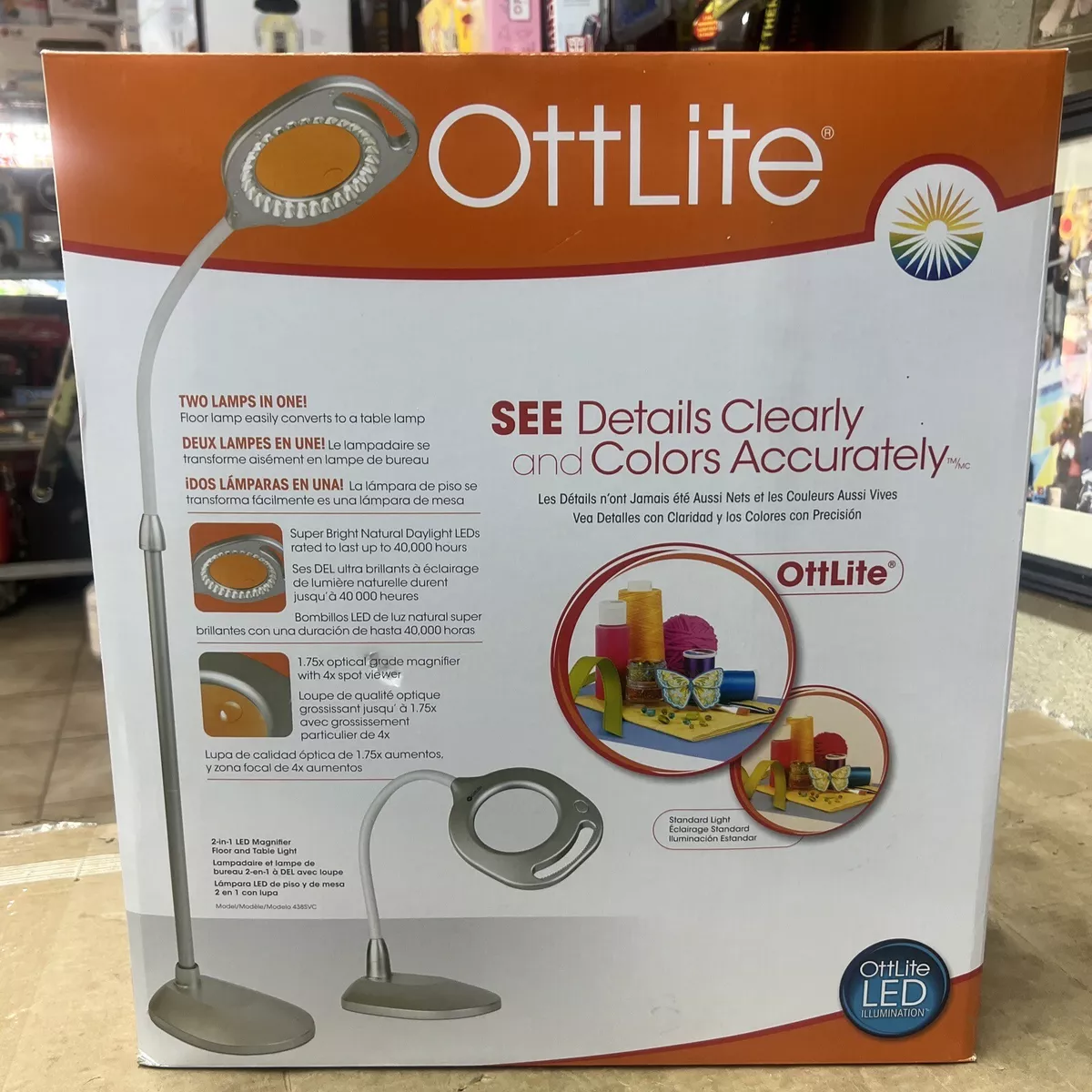 Ottlite 2 in 1 led magnifier floor and table lamp 2025