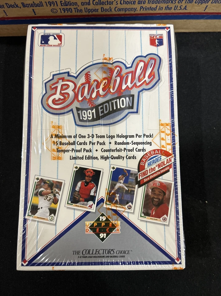 1991 Upper Deck Low Series Factory Sealed Wax Box "Find The Nolan" Jordan SP1 RC - Image 2 of 4