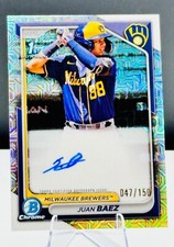 2024 Bowman Chrome 1st Juan Baez Refractor Auto /150 Brewers