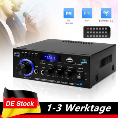 HiFi Verstärker 2 Kanal Digital FM USB Stereo Amplifier Bluetooth Vollverstärker