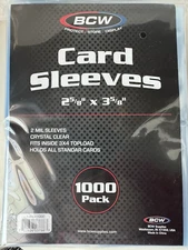 1000 BCW Card Sleeves 1 Pack of 1000 Sleeves Standard Sized Cards Easy Glide!!