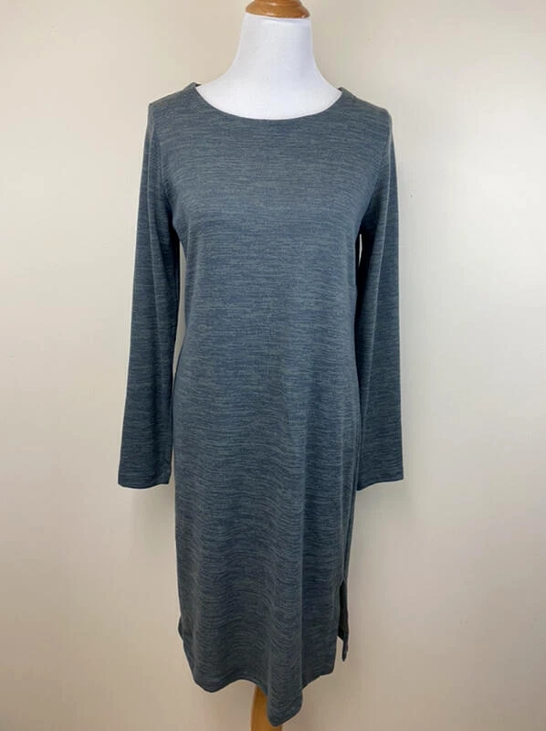 lole marley dress heather long sleeve front slit knit sweater