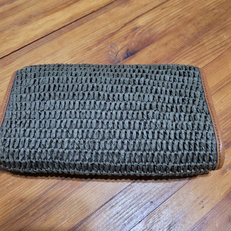 Bolso sin asas vintage LAUREN RALPH LAUREN sobre paja de rafia Foto 2 de 4